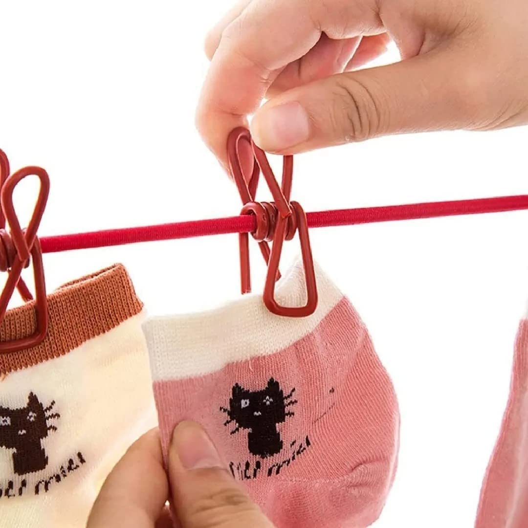 Cloth Drying Rope with Hooks