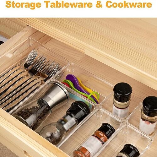 Clear Drawer Organizer Tray Set